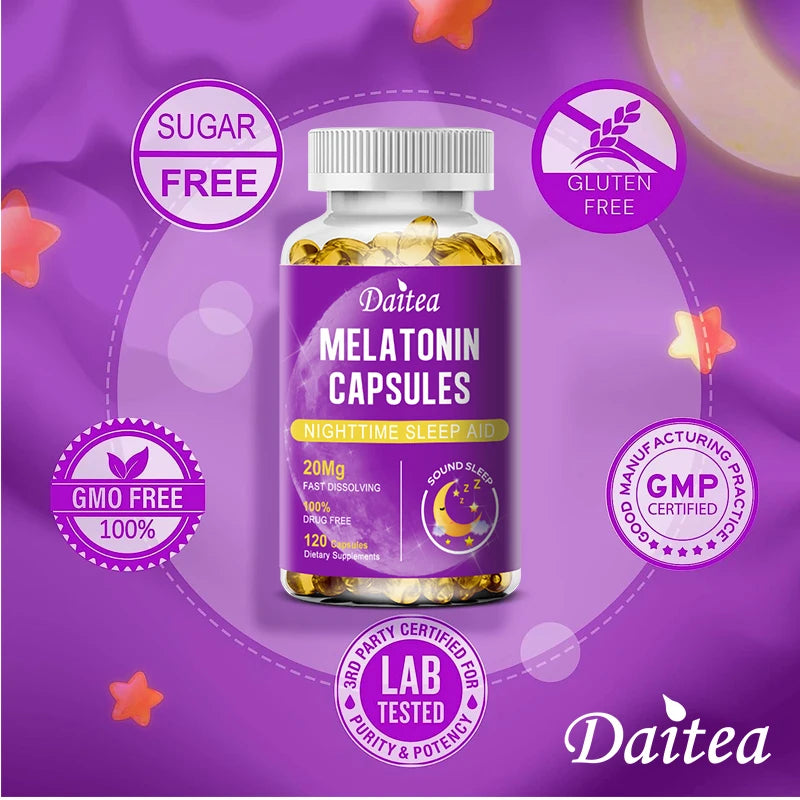 Melatonin 20 Mg Helps Promote Relaxation and Sleep, Supporting Natural Sleep Cycles - Vegan, Gluten-Free, Dairy-Free