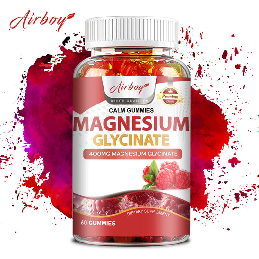 Magnesium Glycinate - Calm, Relieves Stress, Promotes Sleep, Support Memory, Concentration & Muscle Spasms - 60 Gummies