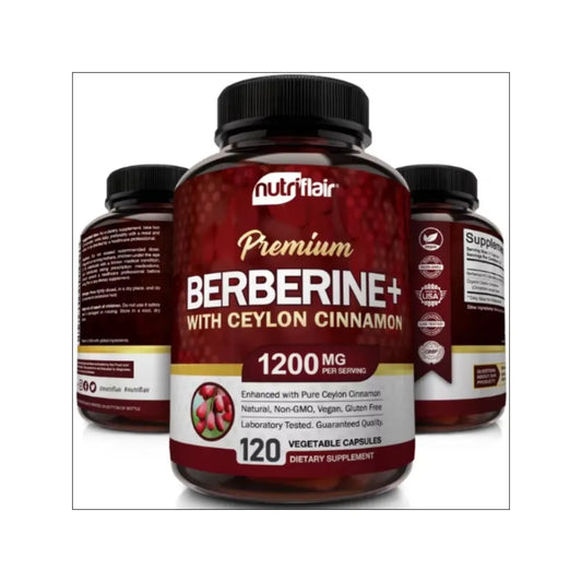 Premium Berberine HCl, Pure Ceylon Cinnamon Extract, Blood Sugar Balance, Cardiovascular Health, Supports Heart Health