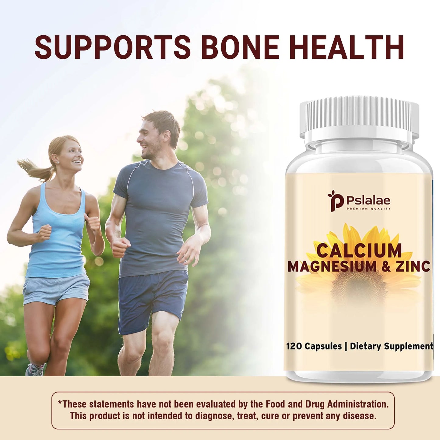 High Potency Calcium, Magnesium and Zinc - Strengthen Bones, Muscles and Teeth, Enhance Immunity - 120 Capsules