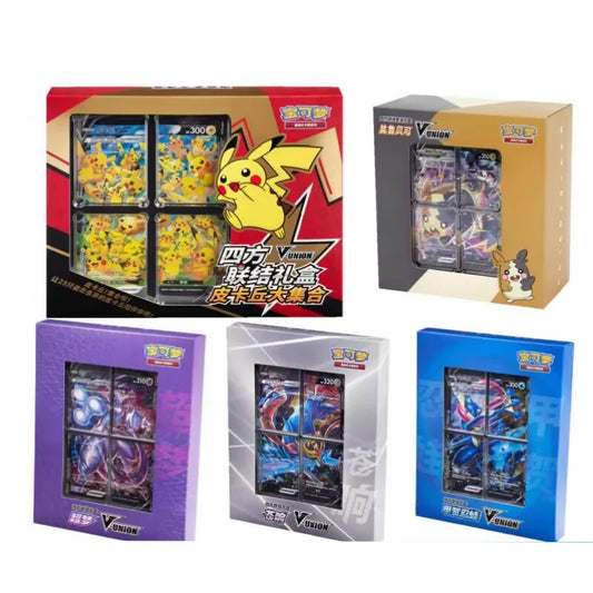 Genuine Original Pokemon PTCG Card Quartet Coupling V-UNION Gift Box Pikachu Big Gather Moru Trainer Gift Box PTCG Custom Toy