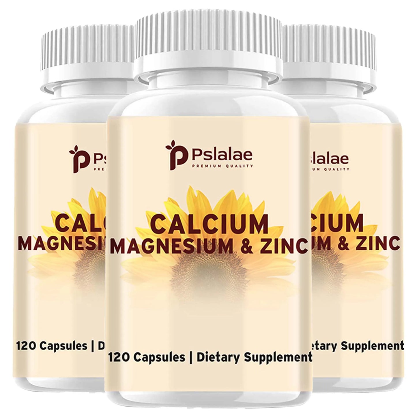 High Potency Calcium, Magnesium and Zinc - Strengthen Bones, Muscles and Teeth, Enhance Immunity - 120 Capsules