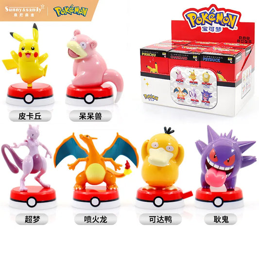 Pokemon Model Kit Anime Characters Figure Gengar Pikachu Charizard Slowpoke Mewtwo Series Car Interior Hand Position Toys Gifts