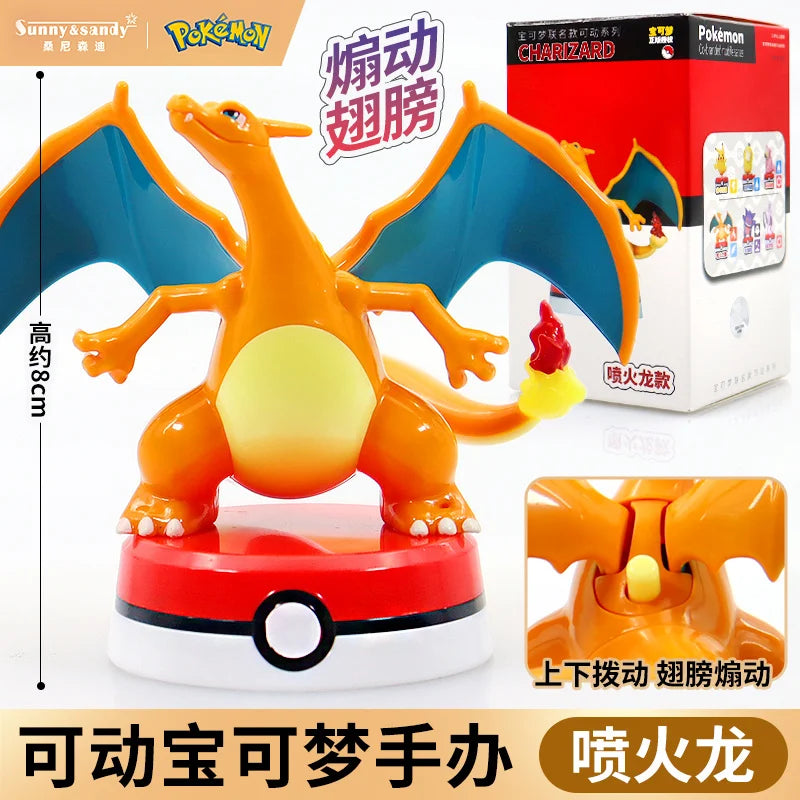 Pokemon Model Kit Anime Characters Figure Gengar Pikachu Charizard Slowpoke Mewtwo Series Car Interior Hand Position Toys Gifts