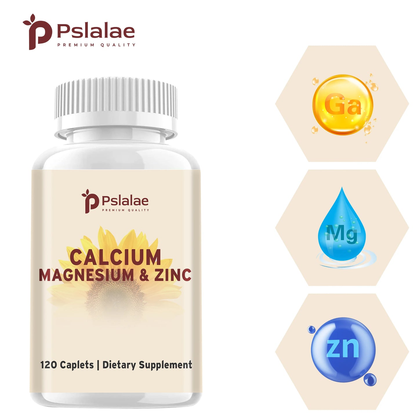High Potency Calcium, Magnesium and Zinc - Strengthen Bones, Muscles and Teeth, Enhance Immunity - 120 Capsules