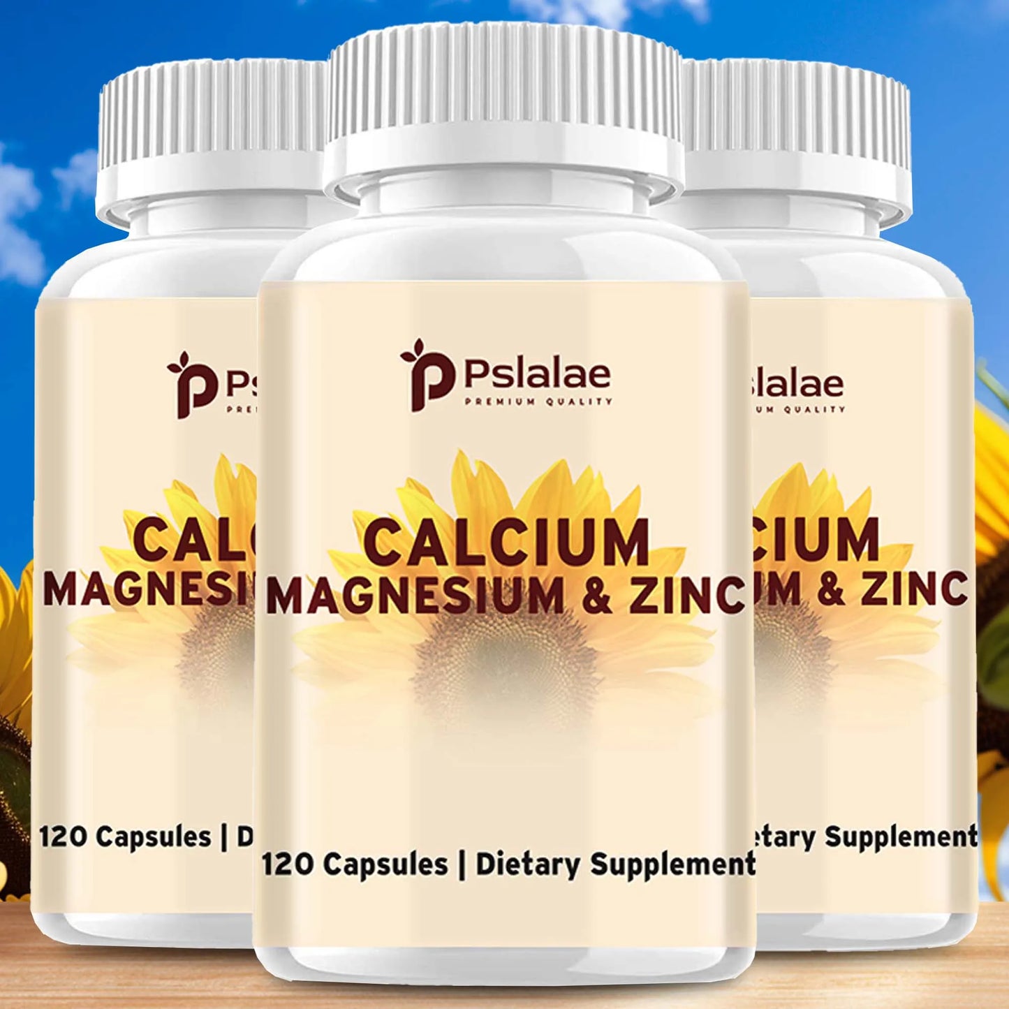High Potency Calcium, Magnesium and Zinc - Strengthen Bones, Muscles and Teeth, Enhance Immunity - 120 Capsules